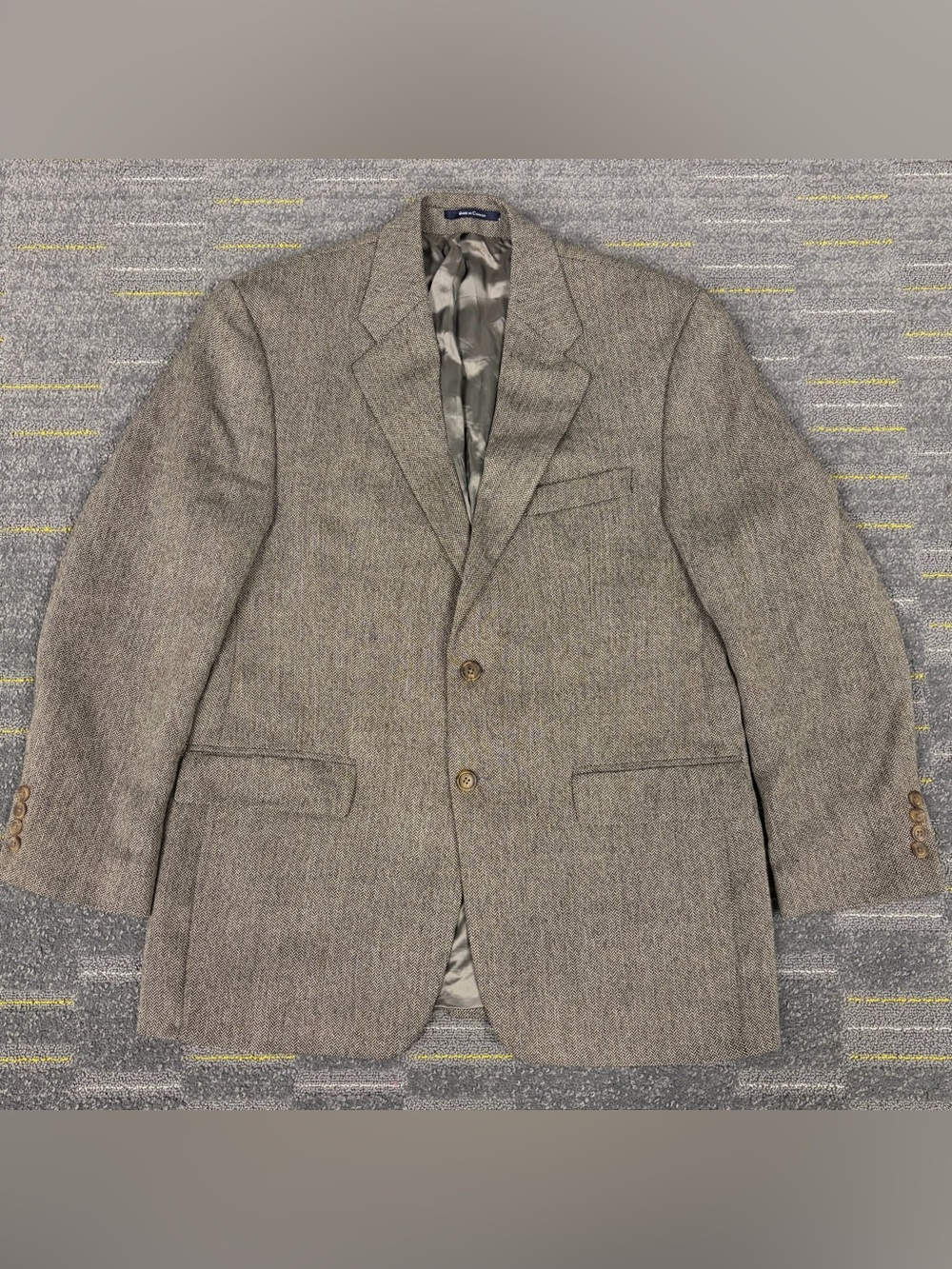Vintage Polo University Club Ralph Lauren Blazer 46L Wool Herringbone Sport Coat